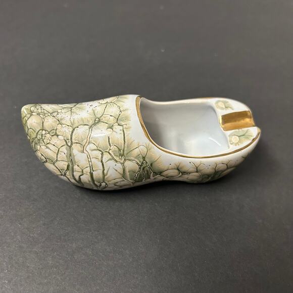 Vintage Made in Holland Small Personal Ashtray Green Gold - Picture 4 of 8